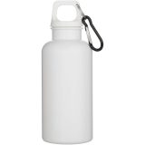 Vue 2 de Bouteille d’eau Oregon de 400 ml en plastique recyclé uni certifié RCS avec mousqueton