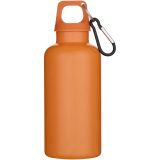 Vue 5 de Bouteille d’eau Oregon de 400 ml en plastique recyclé uni certifié RCS avec mousqueton