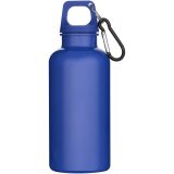 Vue 2 de Bouteille d’eau Oregon de 400 ml en plastique recyclé uni certifié RCS avec mousqueton