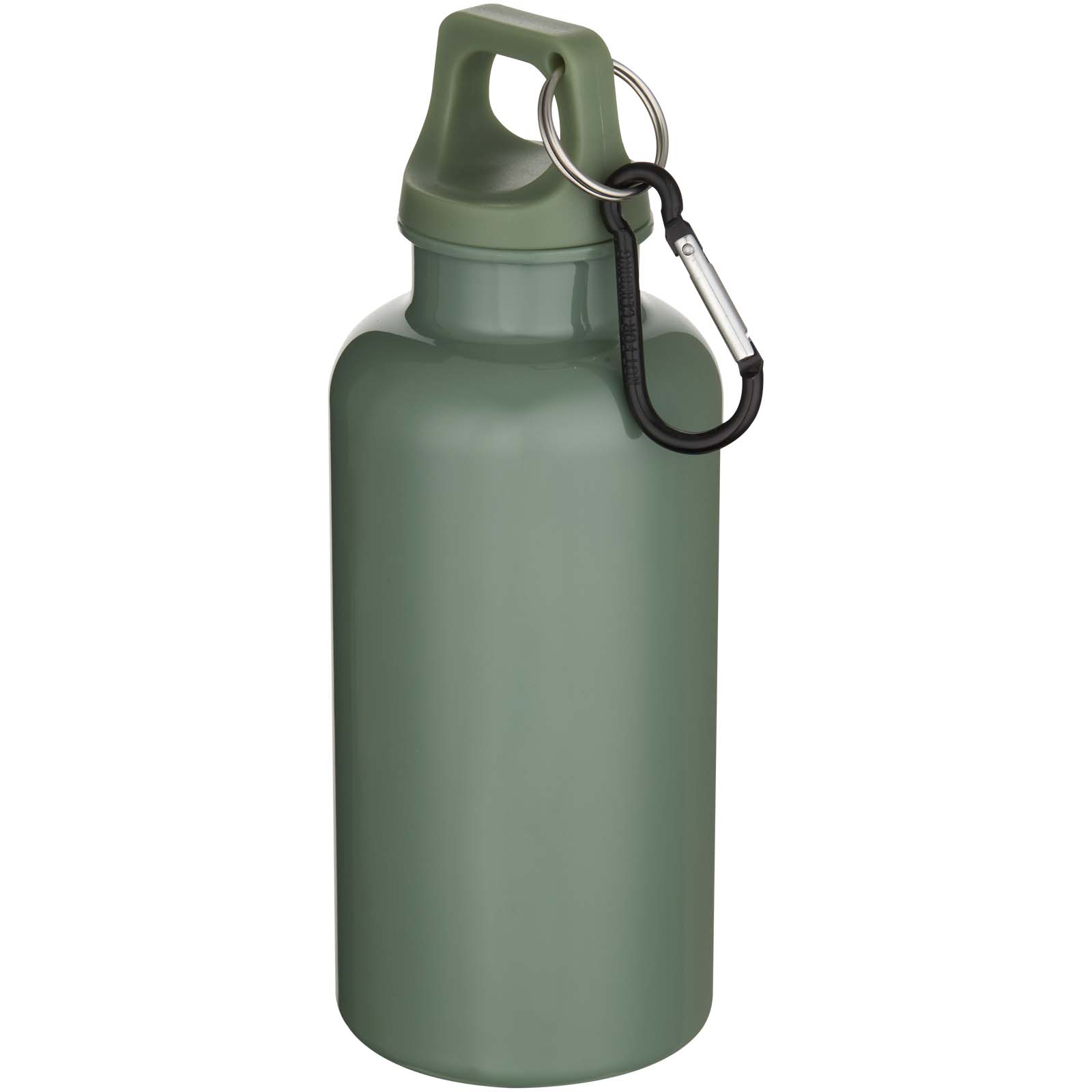 Bouteille d’eau Oregon de 400 ml en plastique recyclé uni certifié RCS avec mousqueton