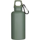 Vue 2 de Bouteille d’eau Oregon de 400 ml en plastique recyclé uni certifié RCS avec mousqueton