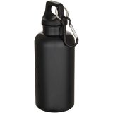 Vue 1 de Bouteille d’eau Oregon de 400 ml en plastique recyclé uni certifié RCS avec mousqueton