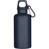 Vue 2 de Bouteille d’eau Oregon de 400 ml en plastique recyclé uni certifié RCS avec mousqueton