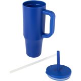 Vue 3 de Gobelet isotherme Brady 900 ml certifié RCS avec paille en silicone