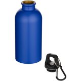 Vue 6 de Bouteille d’eau Oregon de 400 ml à simple paroi avec finition MATE, en acier inoxydable recyclé certifié RCS avec mousqueton