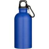 Vue 5 de Bouteille d’eau Oregon de 400 ml à simple paroi avec finition MATE, en acier inoxydable recyclé certifié RCS avec mousqueton