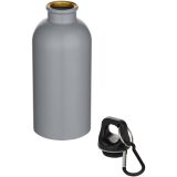 Vue 9 de Bouteille d’eau Oregon de 400 ml à simple paroi avec finition MATE, en acier inoxydable recyclé certifié RCS avec mousqueton
