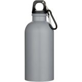 Vue 8 de Bouteille d’eau Oregon de 400 ml à simple paroi avec finition MATE, en acier inoxydable recyclé certifié RCS avec mousqueton