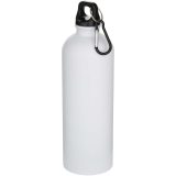 Vue 1 de Bouteille d’eau Oregon de 750 ml en acier inoxydable à simple paroi certifiée RCS, recyclé mat avec mousqueton