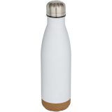 Vue 1 de Bouteille d’eau Cove de 500 ml en acier inoxydable isolée sous vide et à double paroi avec détails en liège