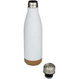 Vue 3 de Bouteille d’eau Cove de 500 ml en acier inoxydable isolée sous vide et à double paroi avec détails en liège