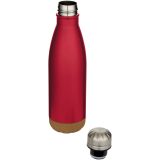 Vue 6 de Bouteille d’eau Cove de 500 ml en acier inoxydable isolée sous vide et à double paroi avec détails en liège