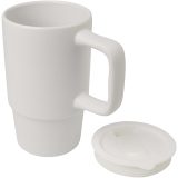 Vue 8 de Mug Carter en céramique de 450 ml avec couvercle en plastique