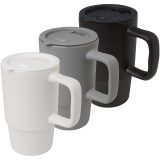 Vue 5 de Mug Carter en céramique de 450 ml avec couvercle en plastique
