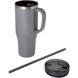 Vue 3 de Mug isotherme Melbourne 1200 ml certifié RCS avec paille