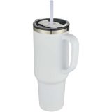 Vue 1 de Mug Sydney 1200 ml double paroi certifié RCS avec isolation par le vide et couche de cuivre avec paille