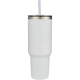 Vue 2 de Mug Sydney 1200 ml double paroi certifié RCS avec isolation par le vide et couche de cuivre avec paille