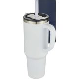 Vue 6 de Mug Sydney 1200 ml double paroi certifié RCS avec isolation par le vide et couche de cuivre avec paille