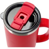 Vue 12 de Mug Sydney 1200 ml double paroi certifié RCS avec isolation par le vide et couche de cuivre avec paille