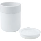 Vue 3 de Gobelet en céramique Java de 330 ml avec revêtement en silicone et couvercle en plastique