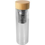 Vue 1 de Bouteille à infusion Bailey en verre borosilicate de 400 ml avec couvercle en bambou
