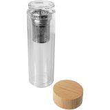Vue 3 de Bouteille à infusion Bailey en verre borosilicate de 400 ml avec couvercle en bambou