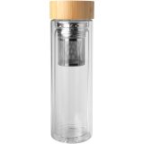 Vue 2 de Bouteille à infusion Bailey en verre borosilicate de 400 ml avec couvercle en bambou