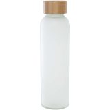 Vue 2 de Bouteille en verre sodocalcique mat Lume de 500 ml avec couvercle en bambou