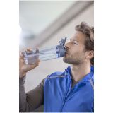 Vue 8 de Bouteille d'eau Theron de 700 ml en plastique recyclé RCS, avec bouchon double fonction et paille rabattable