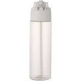 Vue 3 de Bouteille d'eau Theron de 700 ml en plastique recyclé RCS, avec bouchon double fonction et paille rabattable