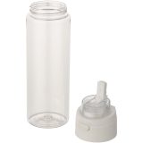 Vue 4 de Bouteille d'eau Theron de 700 ml en plastique recyclé RCS, avec bouchon double fonction et paille rabattable