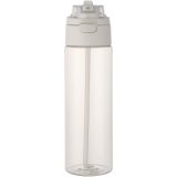 Vue 2 de Bouteille d'eau Theron de 700 ml en plastique recyclé RCS, avec bouchon double fonction et paille rabattable