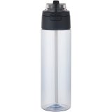 Vue 11 de Bouteille d'eau Theron de 700 ml en plastique recyclé RCS, avec bouchon double fonction et paille rabattable