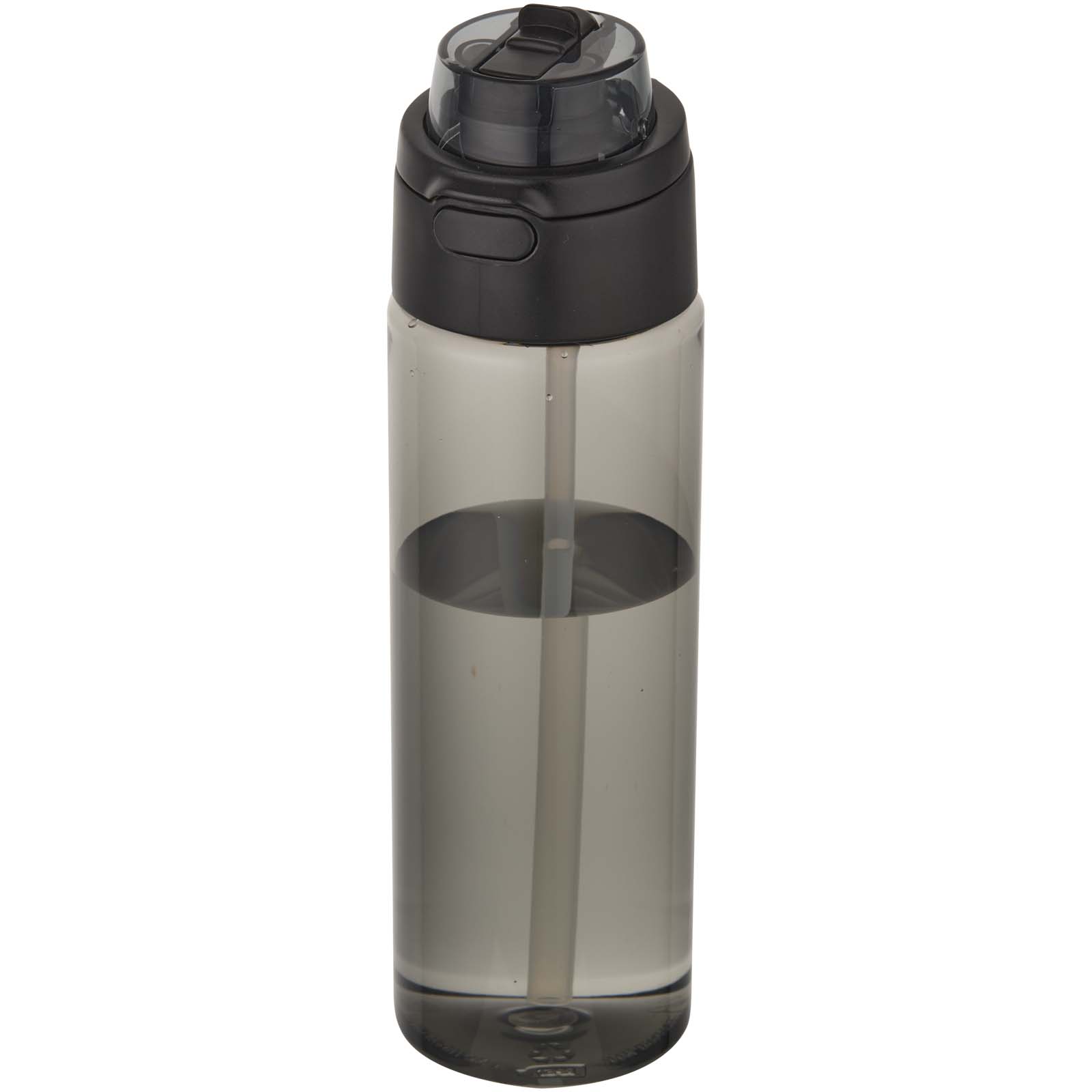 Bouteille d'eau Theron de 700 ml en plastique recyclé RCS, avec bouchon double fonction et paille rabattable