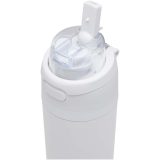 Vue 6 de Bouteille d'eau Theron 800 ml en acier inoxydable à simple paroi recyclé RCS, avec bouchon à double fonction et paille rabatt