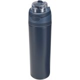 Vue 9 de Bouteille d'eau Theron 800 ml en acier inoxydable à simple paroi recyclé RCS, avec bouchon à double fonction et paille rabatt