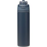 Vue 10 de Bouteille d'eau Theron 800 ml en acier inoxydable à simple paroi recyclé RCS, avec bouchon à double fonction et paille rabatt