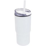 Vue 1 de Gobelet isotherme à double paroi Westin 540 ml en RCS recyclé, avec paille