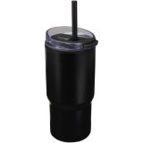 Vue 1 de Gobelet isotherme à double paroi Westin 540 ml en RCS recyclé, avec paille
