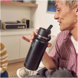 Vue 6 de Gourde isotherme en acier inoxydable Hydro Flask à large goulot, d'une contenance de 946 ml, avec bouchon à paille
