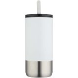 Vue 2 de Gobelet isotherme Grayson 480 ml certifié RCS avec paille en silicone