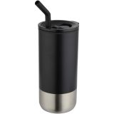 Vue 1 de Gobelet isotherme Grayson 480 ml certifié RCS avec paille en silicone