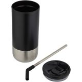 Vue 4 de Gobelet isotherme Grayson 480 ml certifié RCS avec paille en silicone