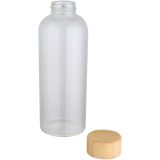 Vue 3 de Bouteille en verre borosilicate Mirage simple paroi de 650 ml avec couvercle en bambou