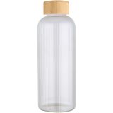 Vue 2 de Bouteille en verre borosilicate Mirage simple paroi de 650 ml avec couvercle en bambou