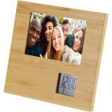 Vue 1 de Cadre photo Sasa en bambou avec thermomètre