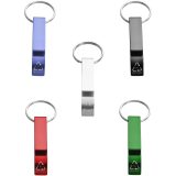 Vue 10 de Ouvre-bouteille et canette Tao en aluminium recyclé certifié RCS avec porte-clés