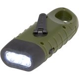 Vue 1 de Lampe de poche dynamo solaire Helios en plastique recyclé avec mousqueton