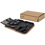 Vue 4 de Ensemble d'outils Spike 24 pièces en plastique recyclé certifié RCS avec pochette en liège