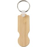 Vue 3 de Porte-clés Ronan en bambou avec jeton pour chariot